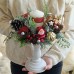 Decoratiune handmade cu lumanare si ingeras pentru masa de Craciun