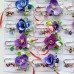 Brosa handmade mare - Iris nuante de albastru