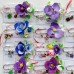 Brosa handmade mare - Iris nuante de albastru
