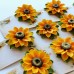 Martisor floarea soarelui - brosa mare, handmade