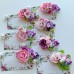 Brosa cu ac si perla - Buchet de flori in degradeuri pastelate - modele unicat
