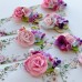 Brosa cu ac si perla - Buchet de flori in degradeuri pastelate - modele unicat