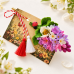 Brosa mare liliac cu ghiocel 11 x 5 cm