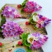 Brosa mare liliac cu ghiocel 11 x 5 cm