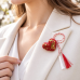 Brosa martisor - inimoara cu accente aurii - culori multiple