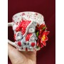 Cană personalizată handmade 3D de Crăciun în formă de ursuleți și decorațiuni Crăciun