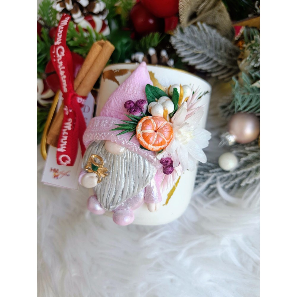 Cană de Crăciun - Gnom în culori pastel