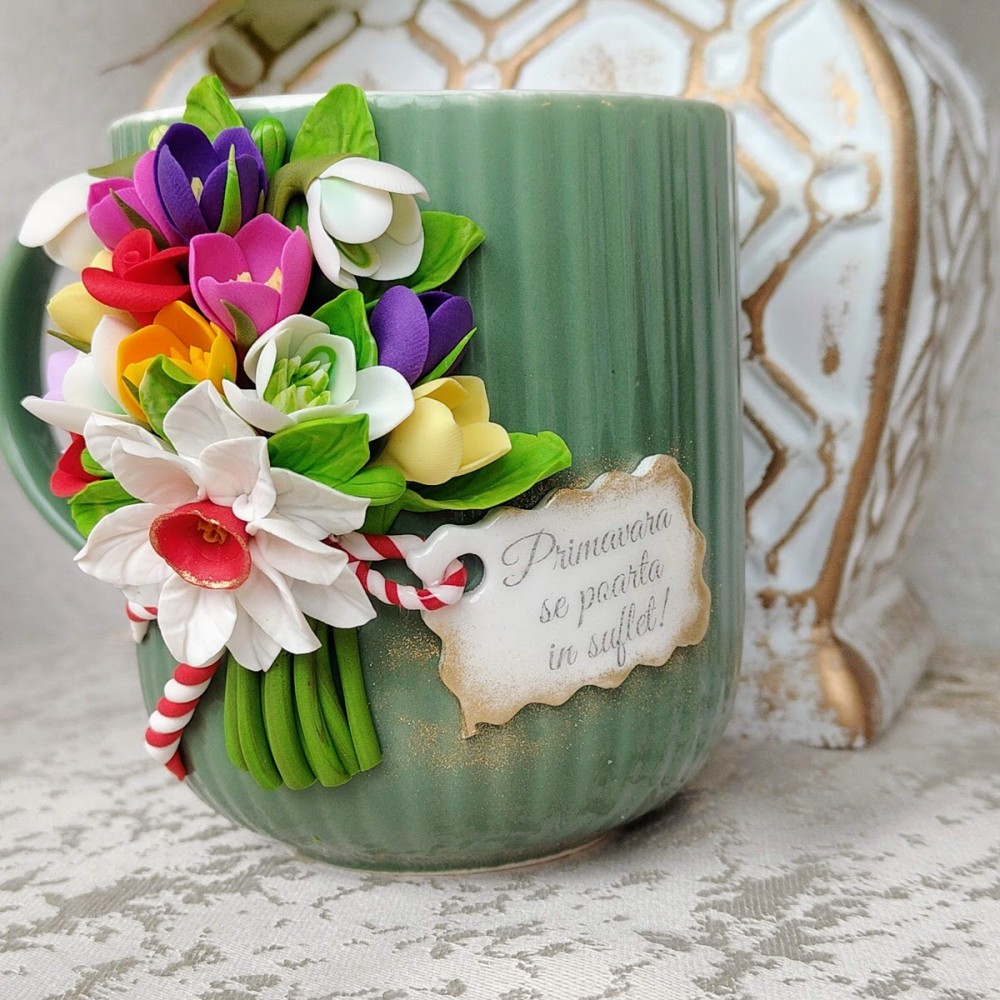 Cană personalizată - buchet de flori