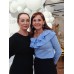 Cercei sub formă de frunze, cu flori albastre și accente aurii