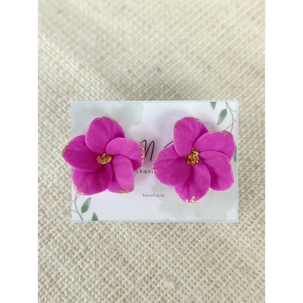 Cercei cu șurub - orchid pink