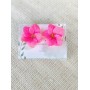 Cercei roz cu tijă și șurub - model floral