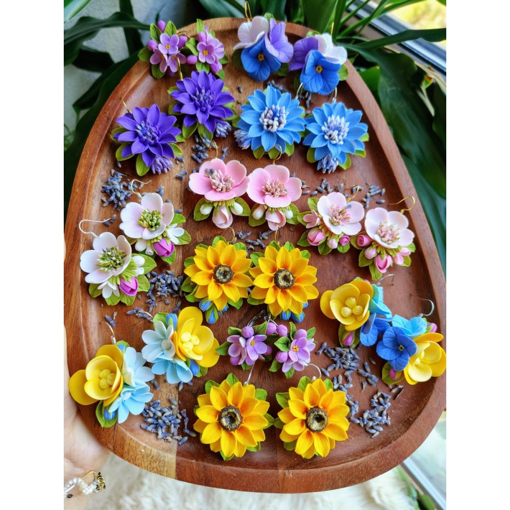 Cercei mari - cu motive florale