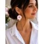 Cercei statement - Floare pastel roz