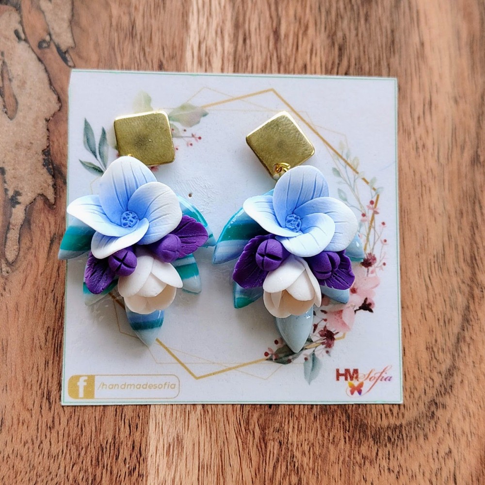 Cercei mari - cu motive florale
