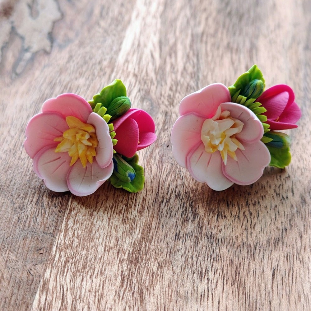 Cercei mari - cu motive florale