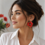 Cercei statement - model floare de mac