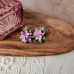 Set handmade bijuterii fimo pandantiv și cercei flori de liliac