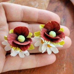 Cercei statement - inspirați din natură - floare de mac
