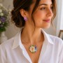 Set handmade pandantiv și cercei flori de liliac