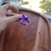 Cercei statement - floare de liliac - nuanțe de roz și mov