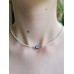 Colier la baza gatului  - Greek Eye din margele de nisip albe de 2 mm cu accesorii aurii