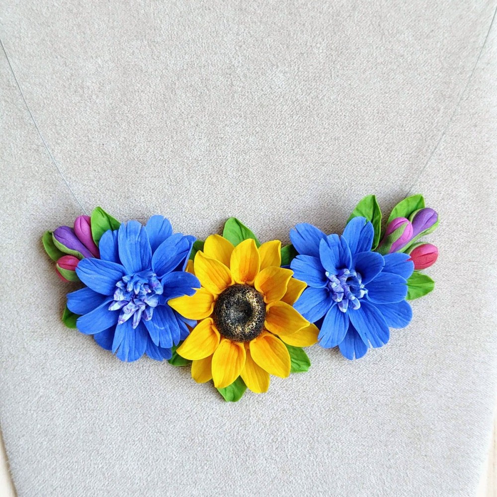 Colier cu flori de vara - handmade, Colecția Summer Flowers 2026