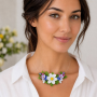 Colier cu flori de primavara - handmade, Colecția Spring Blossom 2026