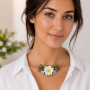 Colier cu flori de vara - handmade, Colecția Summer Flowers 2026