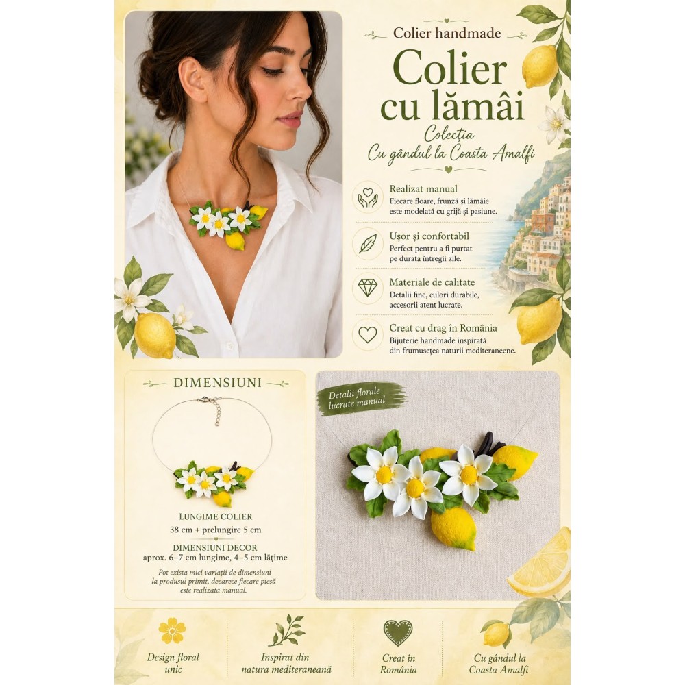 Colier cu Lamai - handmade, Colecția Limone 2026