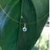 Colier la baza gatului  - Greek Eye din margele de nisip albastre de 2 mm cu accesorii aurii
