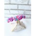Bentiță handmade cu flori multicolore - liliac