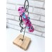 Bentiță handmade cu flori multicolore - liliac