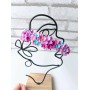 Bentiță handmade cu flori multicolore - liliac