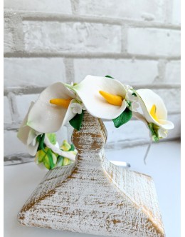 Bentiță handmade cu flori mari - cale