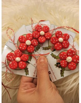 Martisor | brosa handmade cu flori - anemone 