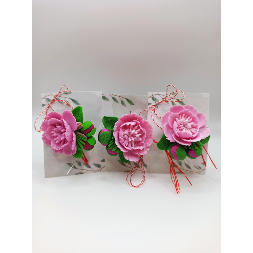 Martisor | brosa handmade - floare de bujor