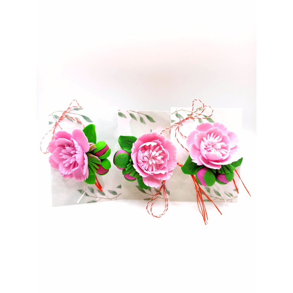 Martisor | brosa handmade - floare de bujor