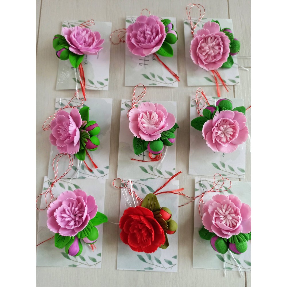 Martisor | brosa handmade - floare de bujor