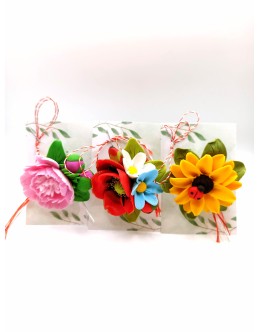 Mărțișoare - 3 broșe flori de vară