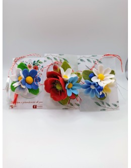 Set 3 mărțișoare handmade - flori de vară