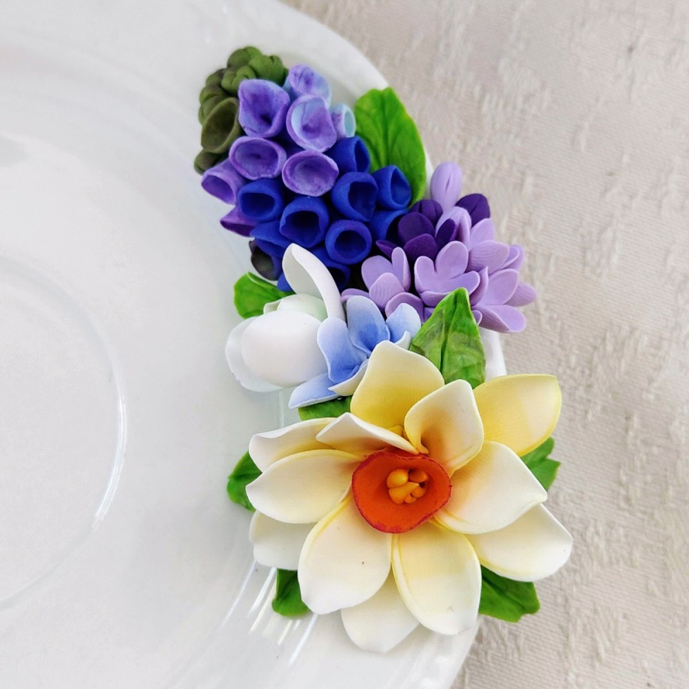 Set cadou educatoare: ceasca cafea si farfurioara Decorate Handmade