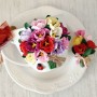 Set cafea decorat cu flori din fimo
