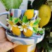 Set cafea/ceai decorat handmade cu lămâi și flori