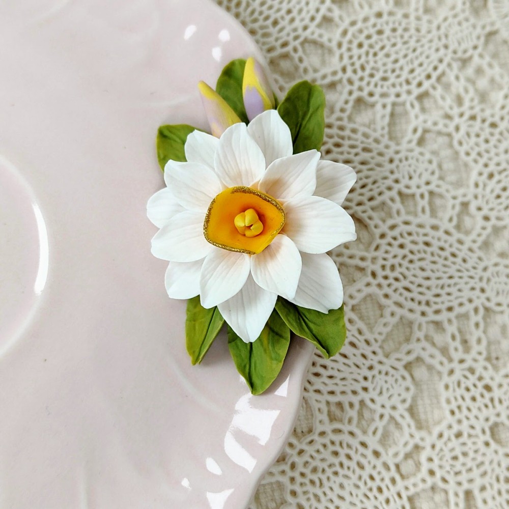 Idee de cadou: Set floral ceasca și farfurioară 