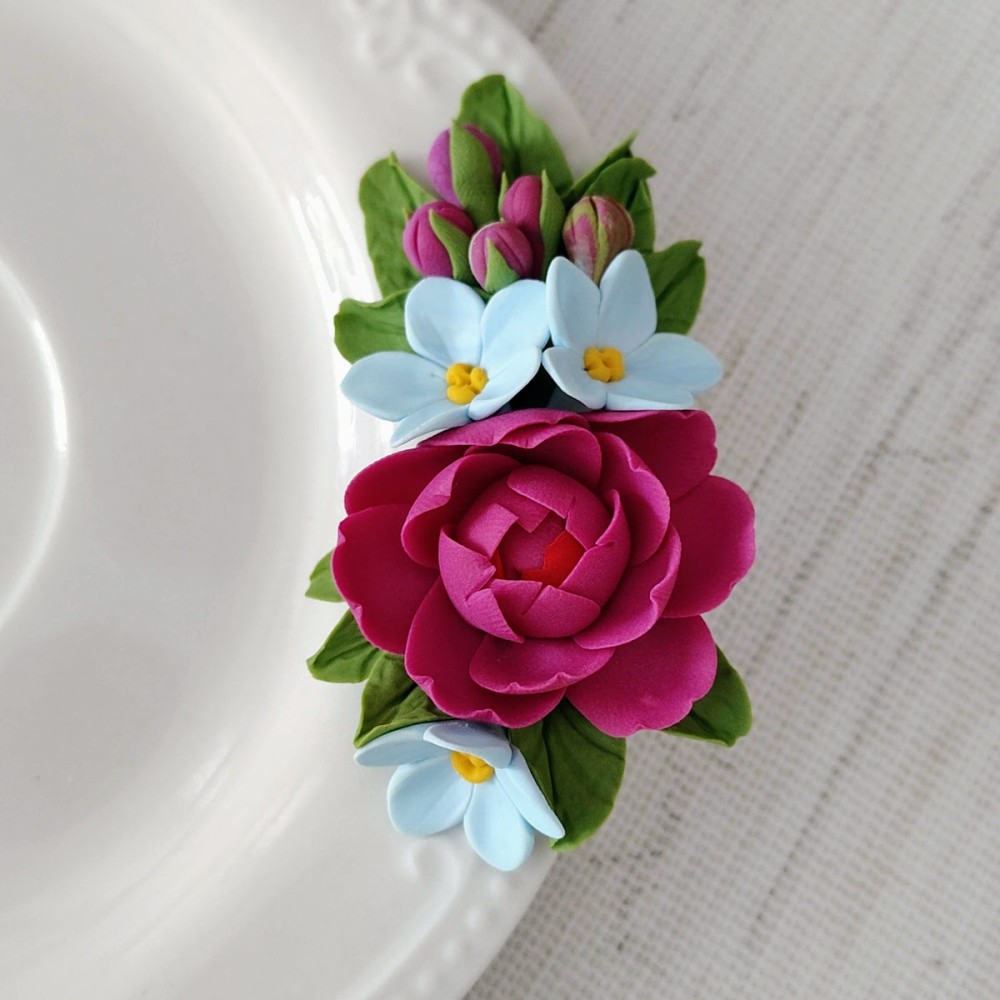 Idee de cadou: Set floral ceasca și farfurioară 