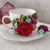 Idee de cadou: Set floral ceasca și farfurioară 