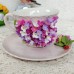 Set cadou educatoare: ceasca cafea si farfurioara Decorate Handmade