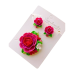 Set handmade pandantiv și cercei flori de bujor roșu - model 2
