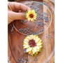 Set handmade pandantiv și cercei flori galben
