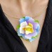 Set handmade pandantiv și cercei - floare de iris